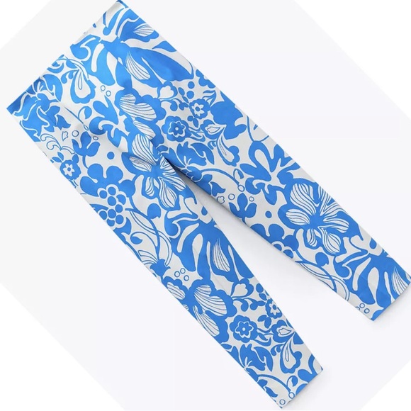 ZARA NEW WOMAN HIGH-WAISTED FLORAL PRINTED PANTS ECRU BLUE Size 8 2826/231 - Picture 3 of 3